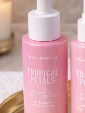 Spa Scentials Tropical Petals Body Oil & Perfume Set 🌸 Hydrating Glow Duo
